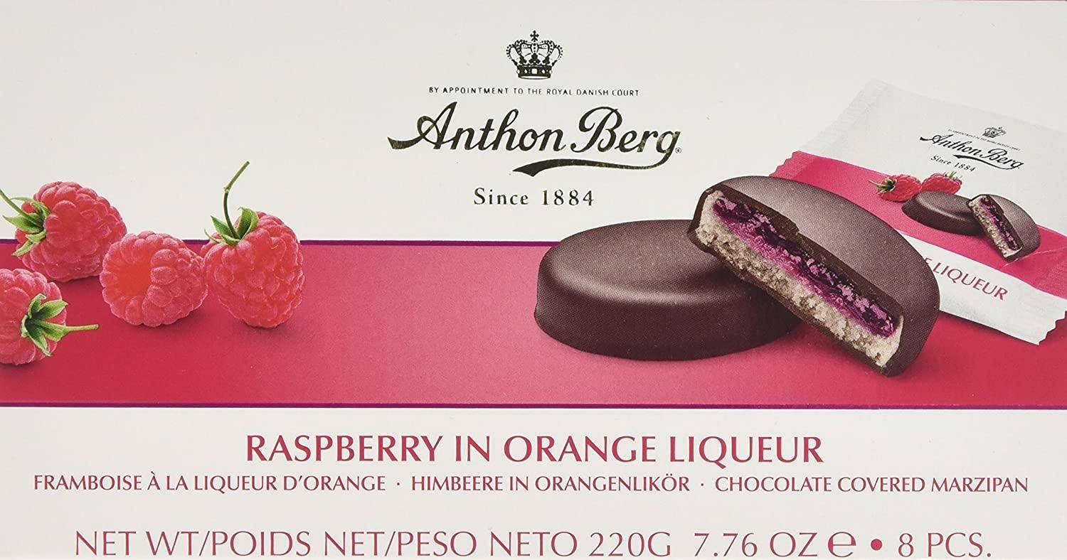 Anthon Berg Raspberry In Orange Liqueur 220g 8pcs