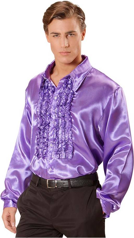  Satin Shirt with Ruffles