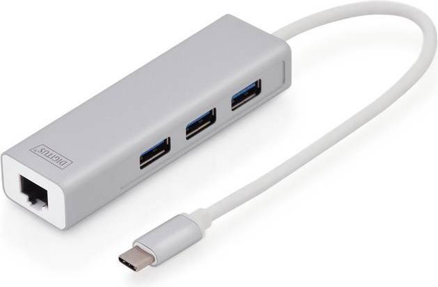 Digitus USB C-3USB A/RJ45 M-F Adapter