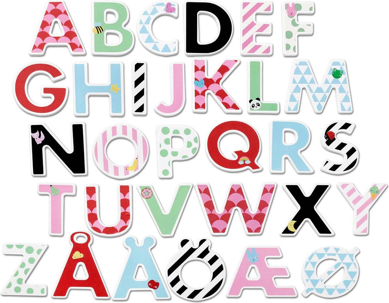  D Letters & Stickers with Different Pattern