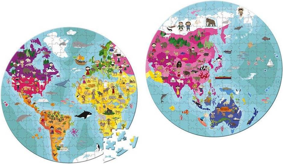 World Both Side Rounded Puzzle 208 Pieces