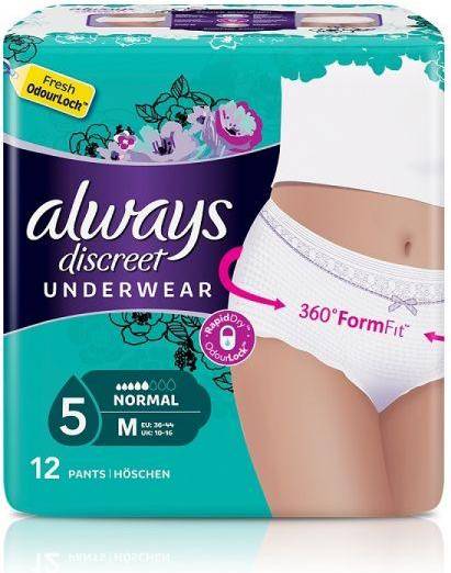 Always Discreet Incontinence Pants Normal Medium 12-pack