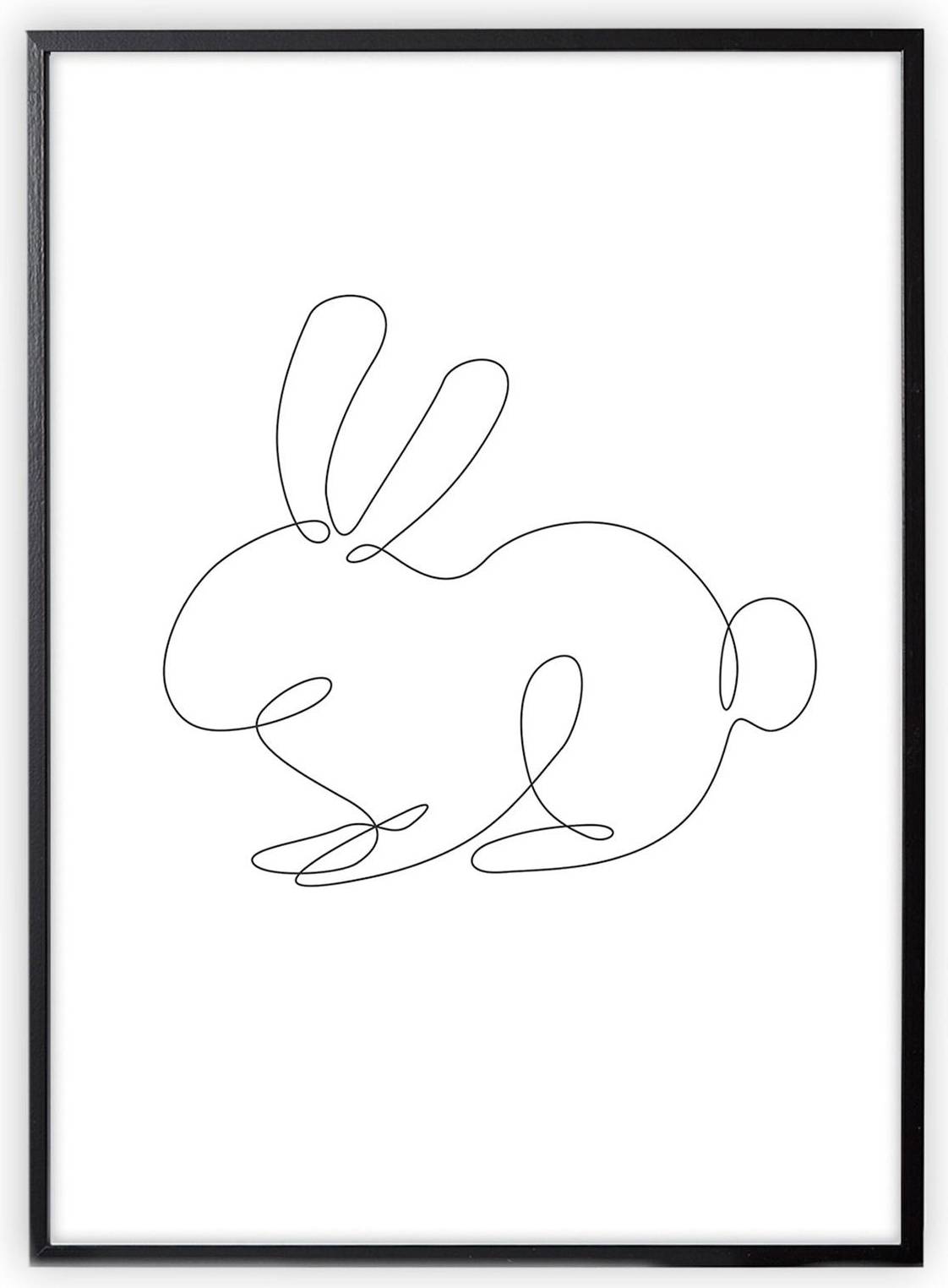 XO Posters Rabbit Lines Poster