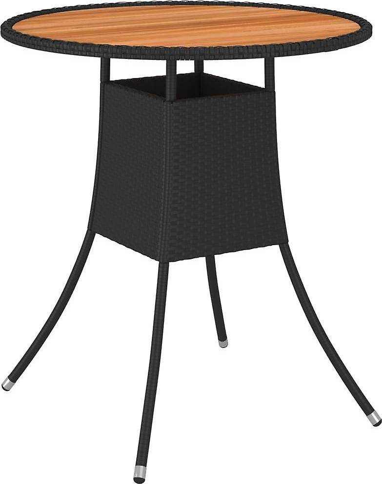 vidaXL Dining Table - Round, 70cm, Wood/Rattan/Steel