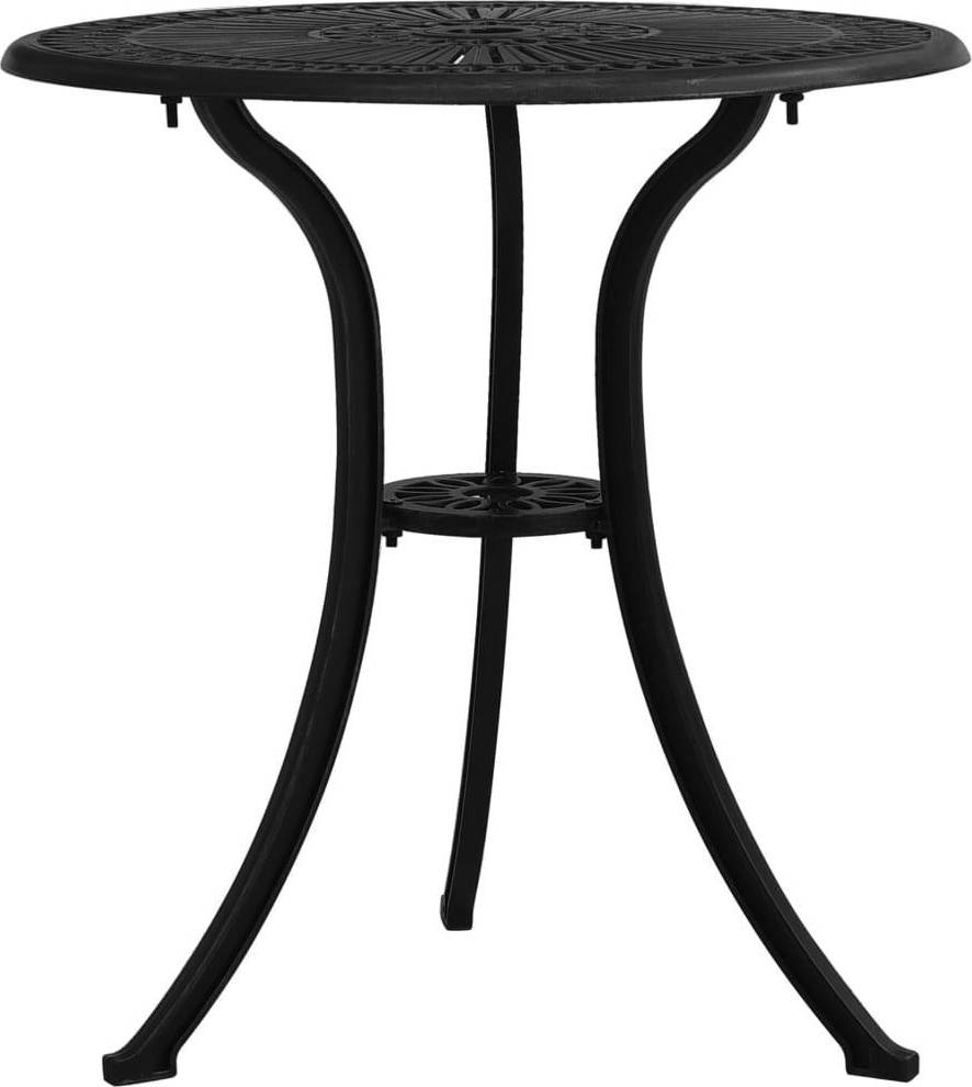 vidaXL Rundt Aluminium Cafébord - Sort