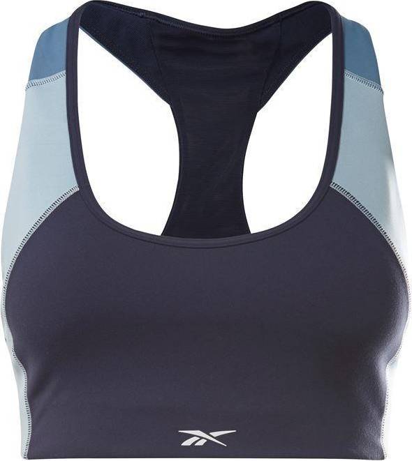 Reebok Lux Racer Padded Colorblock Sports Bra - Vector Navy
