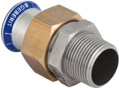 Geberit Mapress Union Coupling Press x Male Thread 15mm x R15 Steel