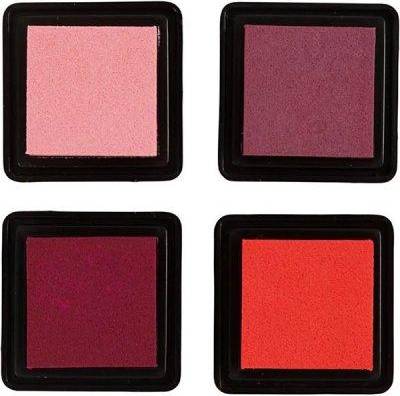 Frimärke Colortime Stämpeldyna 4-pack Rosa & Röd