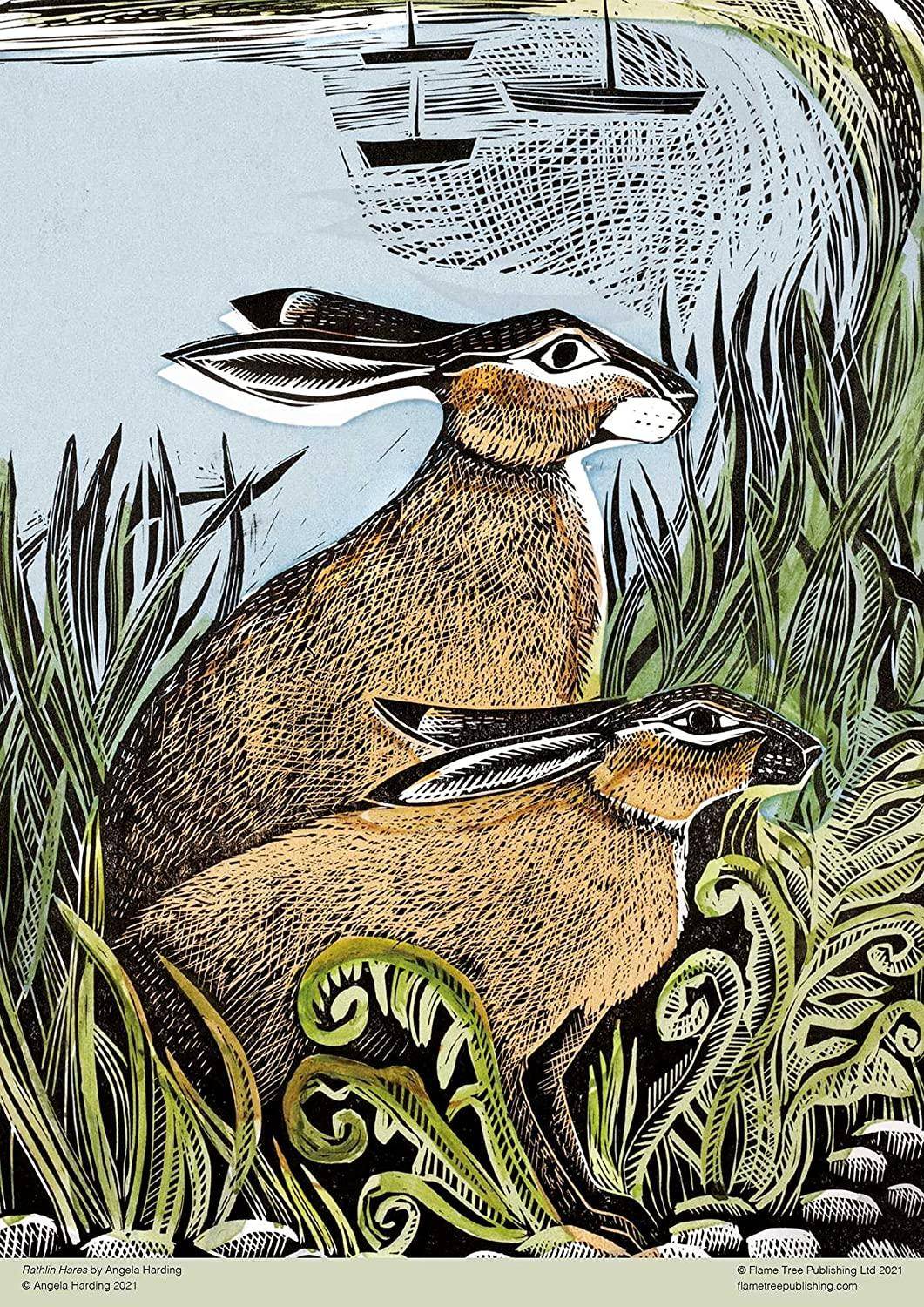 Angela Harding Rathlin Hares 500 Pieces