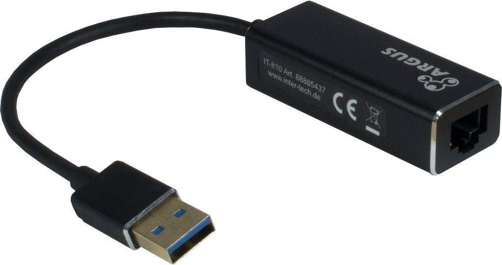Inter-Tech USB A-RJ45 M-F Adapter
