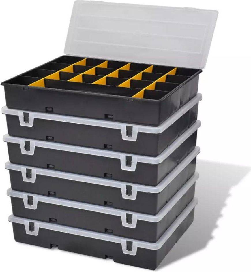 vidaXL Storage Box Sort Case 6 pcs