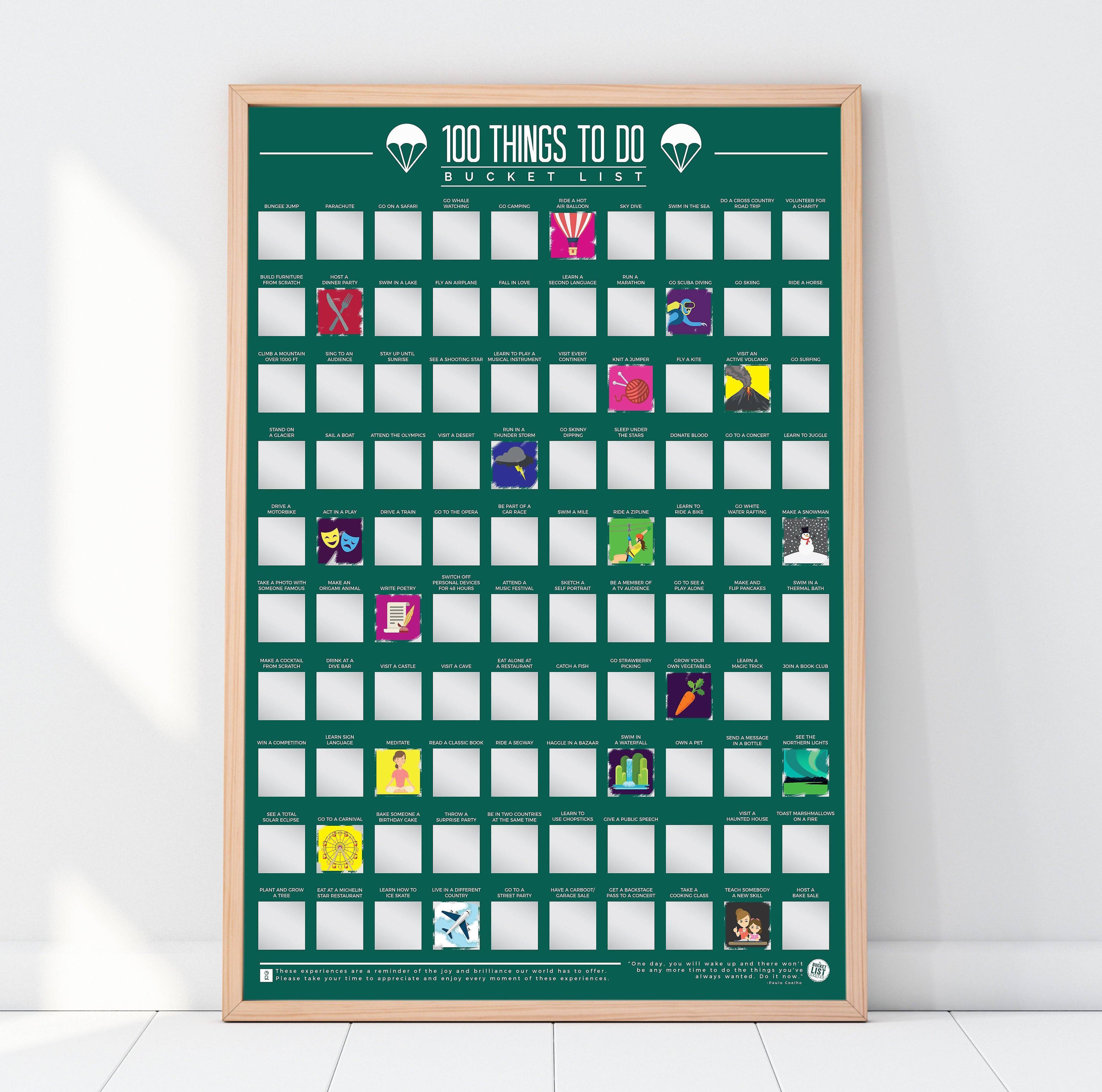 100 Things To Do Bucket List Scratch Off