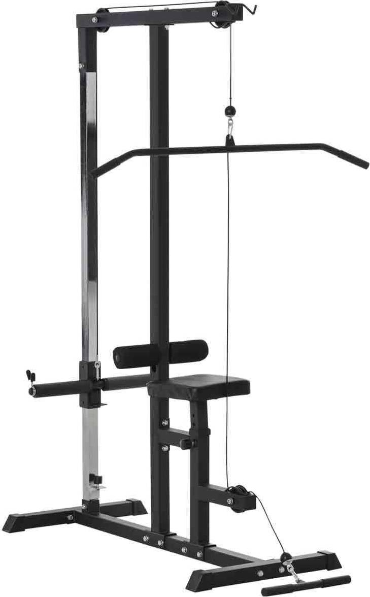Homcom Exercise Pulldown Machine Power Tower with Adjustable Seat Cables