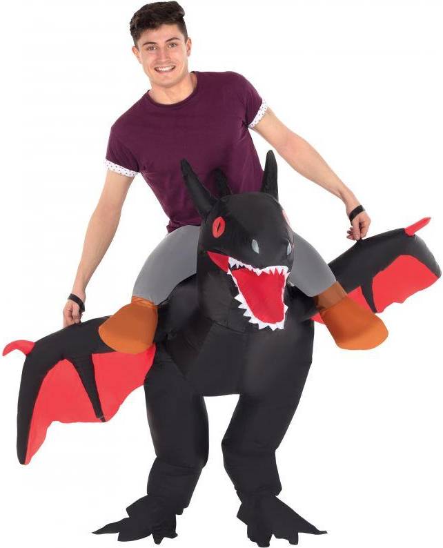 Morphsuit Ride On Dragon Inflatable Costume Black