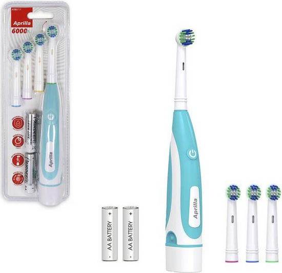 Aprilla 6000 RPM Rotating Electric Toothbrush - Blue/White