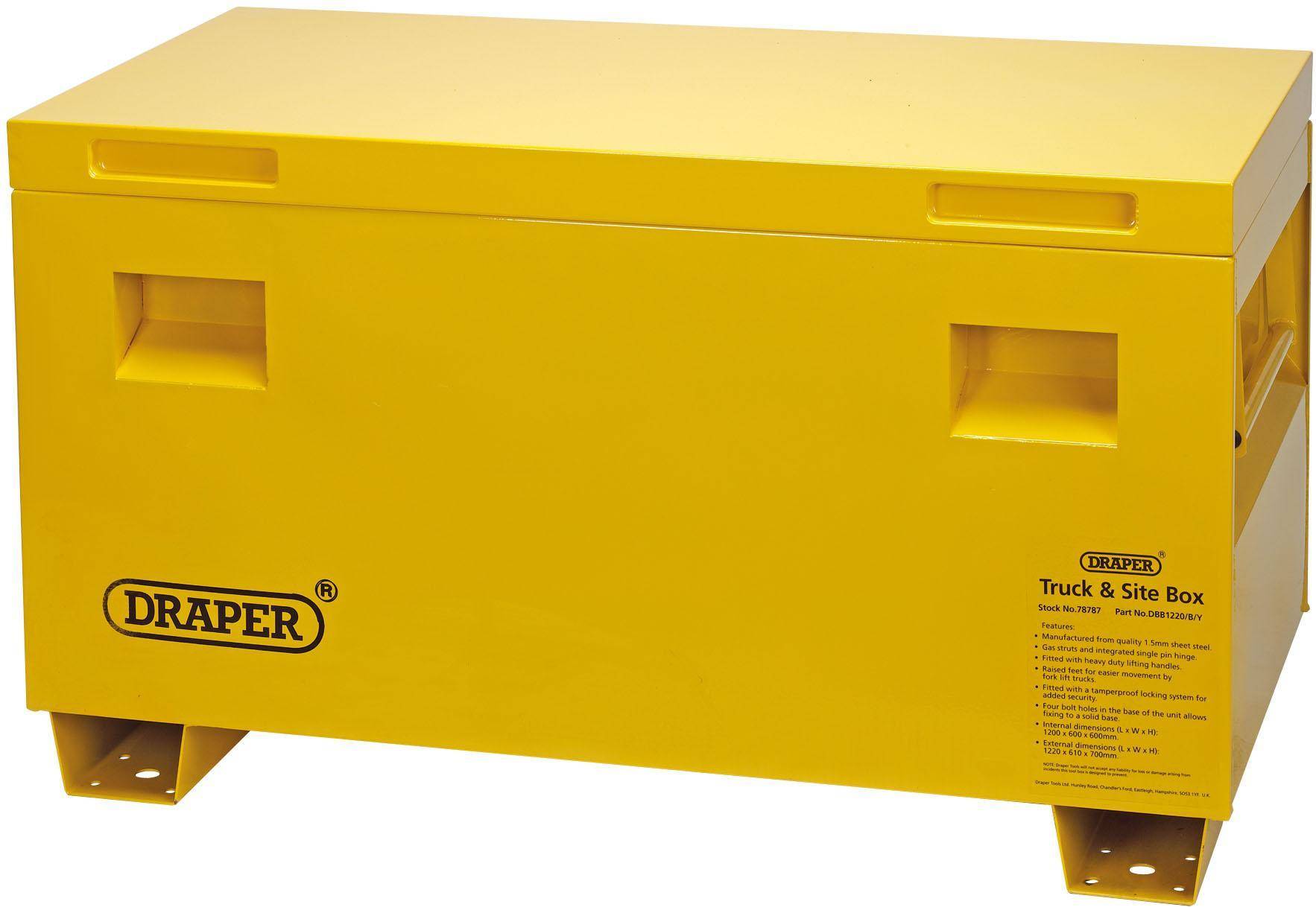 Draper Contractors Secure Storage Box Yellow