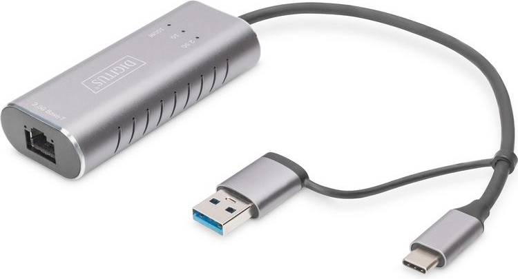 Digitus USB C/USB A-RJ45 M-F 0.2m