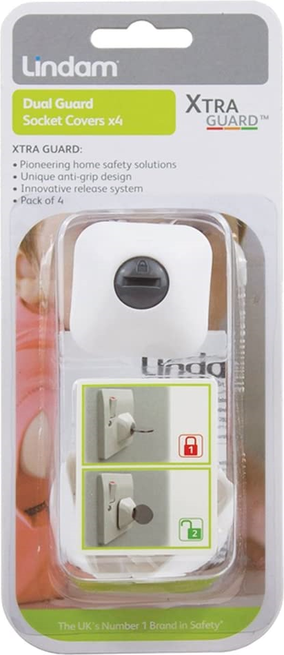 Lindam Lockable Socket Covers 4-pack