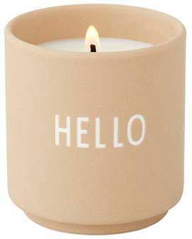Design Letters Hello Beige Doftljus
