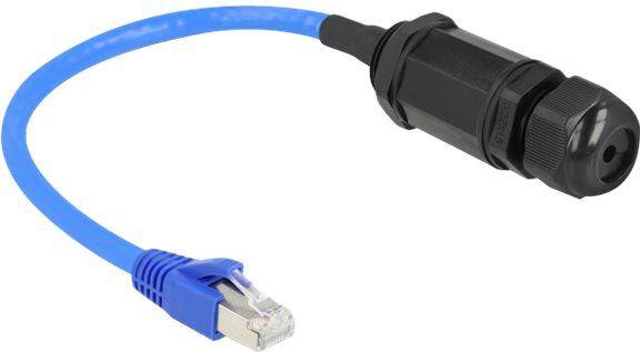 DeLock Gland RJ45-RJ45 S/FTP Cat6a M-F 0.2m
