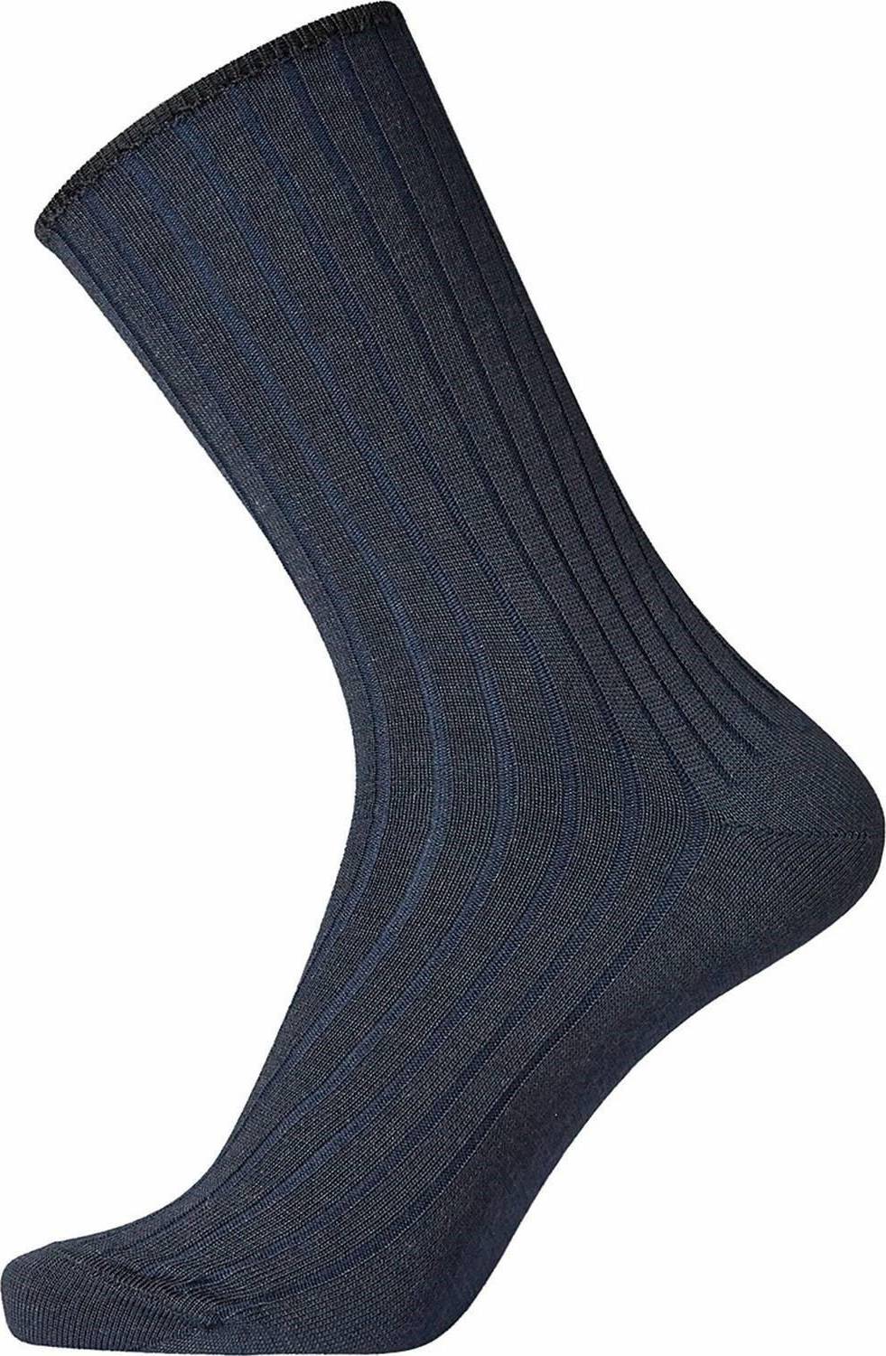 Wool No Elastic Rib Socks - Dark Blue