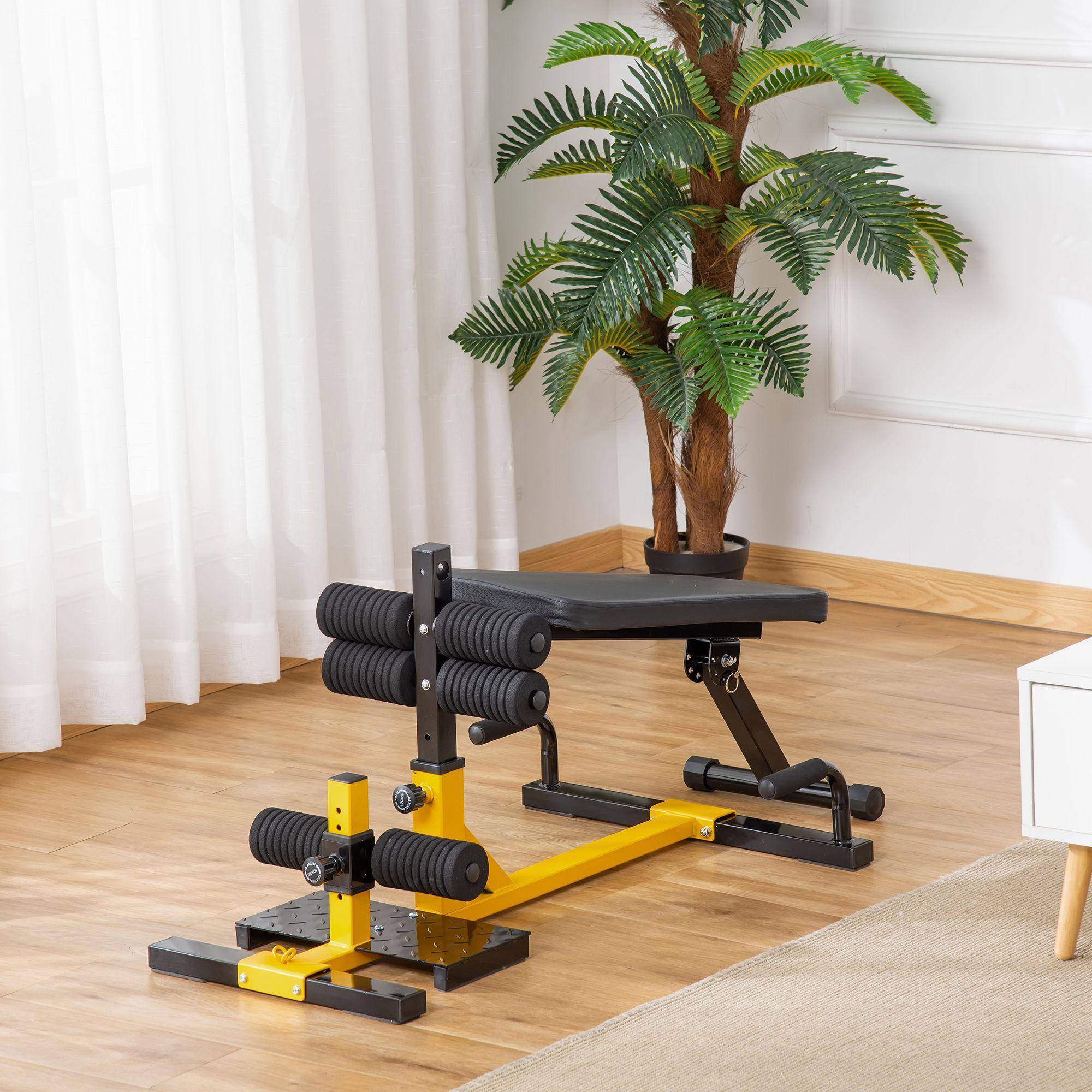 Squat rack Homcom Three-In-One Squat Machine w/ Adjustable Padded Bench