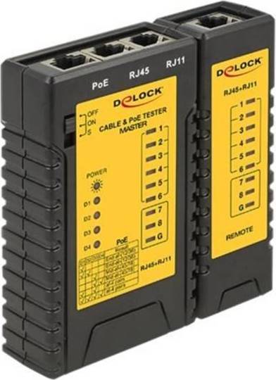 LCD Cable Tester RJ45 PoE DC