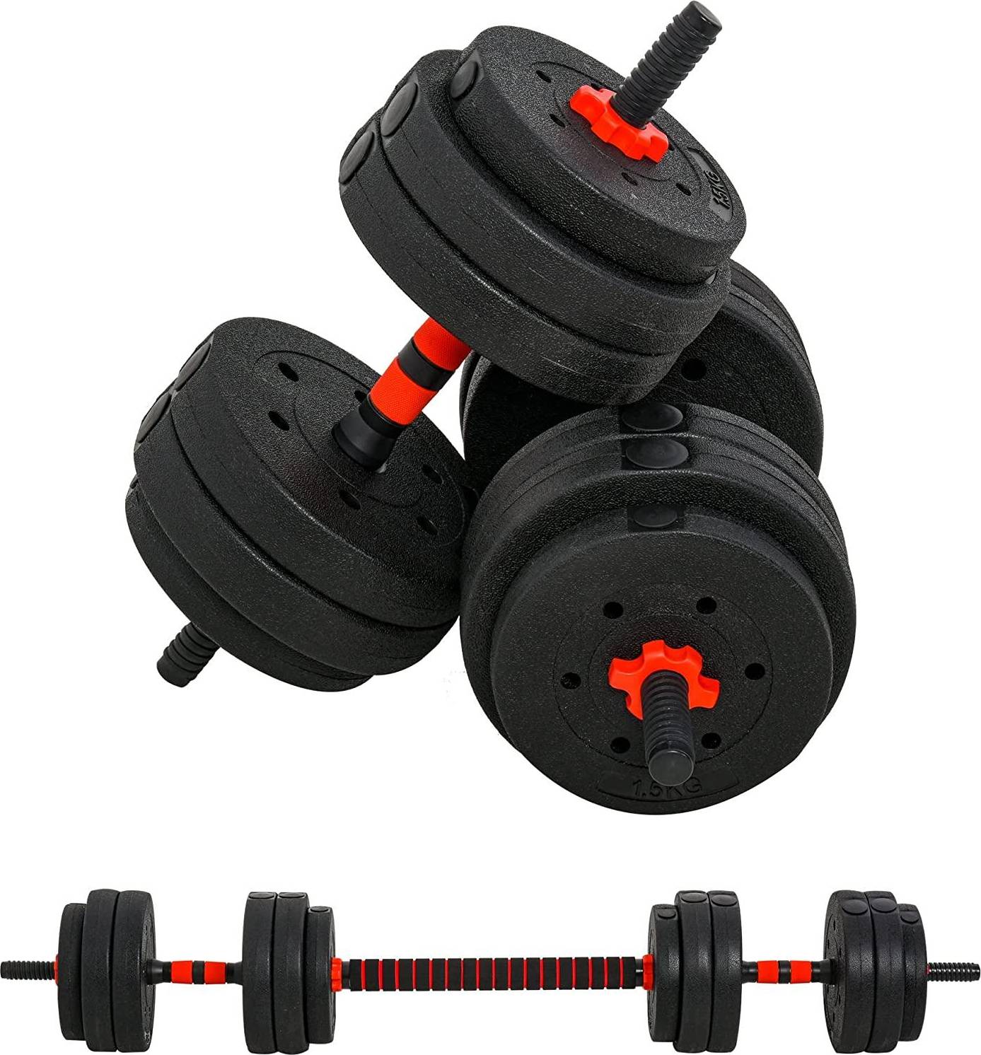 Adjustable dumbbell Homcom Adjustable 2 In 1 25kg