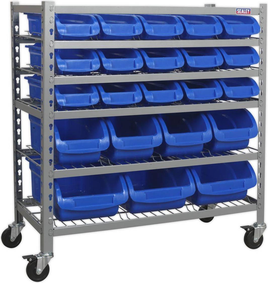 Sealey TPS22 Mobile Bin Storage System 22 Bins