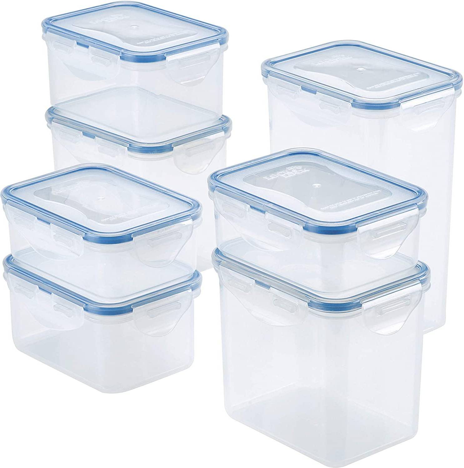 Lock & Lock Easy Essentials Rectangular Food Storage Set 14-Piece 7.7 H x 8.5 W x 10.6 D Kitchen Container 14pcs