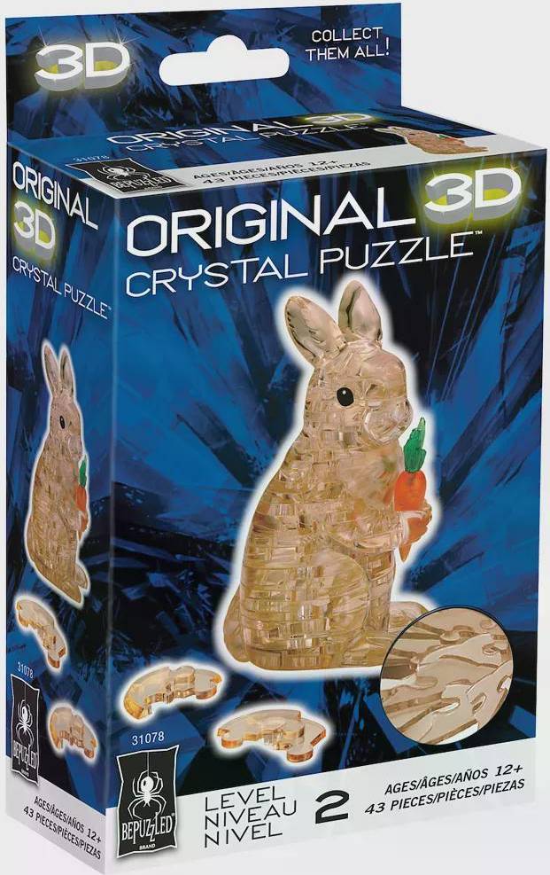 3d puzzles Bepuzzled 3D Crystal Puzzle Rabbit