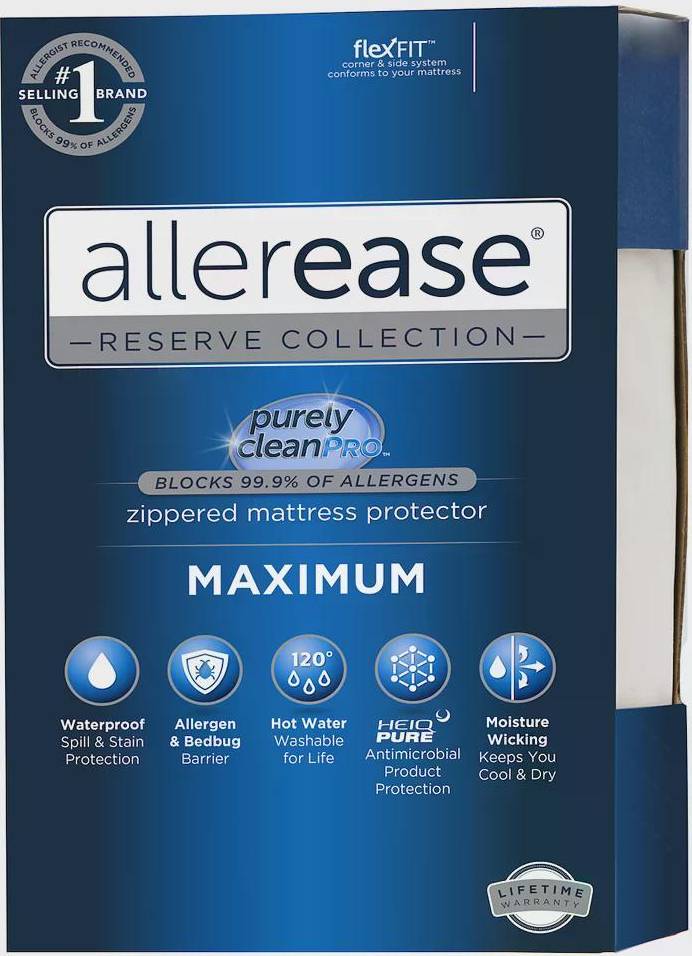 Allerease Prot ge-matelas Maximum Allergy King Protège-matelas Blanc (203.2x198.12cm)