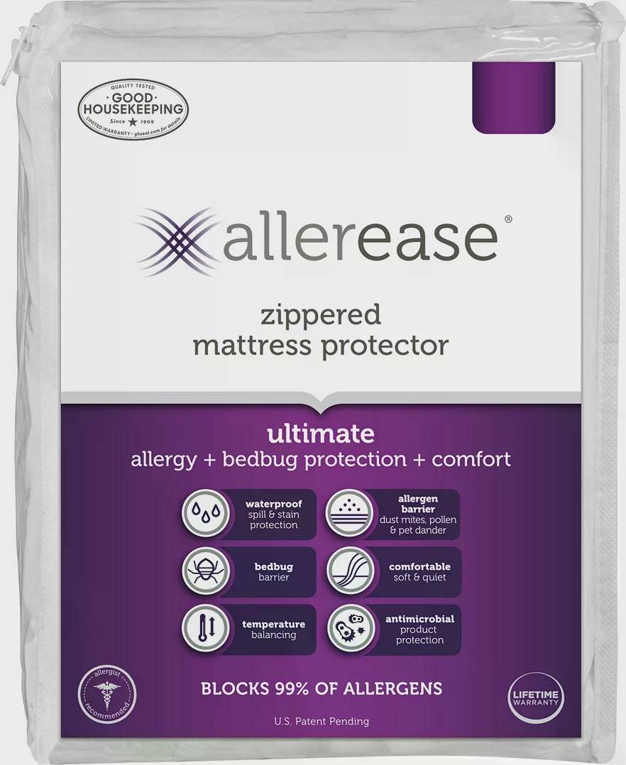 Allerease Protège Matelas Zipp Ultimate Allergy Protection Comfort Protège-matelas Blanc (190.5x137.16cm)