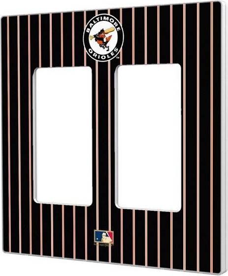Light switch with light Strategic Printing Cooperstown Pinstripe Double Rocker Light Switch Plate