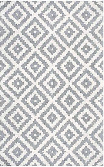 Varanas 5 x 8 Ft Tufted Wool Gray Rectangular Indoor Geometric Area Rug