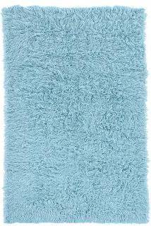 Linon Flokati Solid Woven Rectangular Area Rug Blue Blue 60x96"