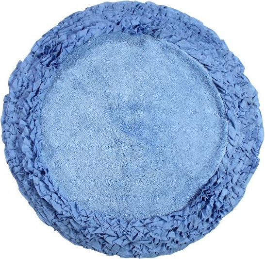 Better trends Ruffle Heart Shape Bath Rug 30 Inch Gray, Blue, White 30"