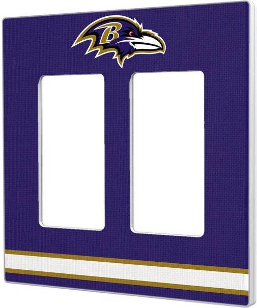 Strategic Printing Baltimore Ravens Stripe Double Rocker Light Switch Plate