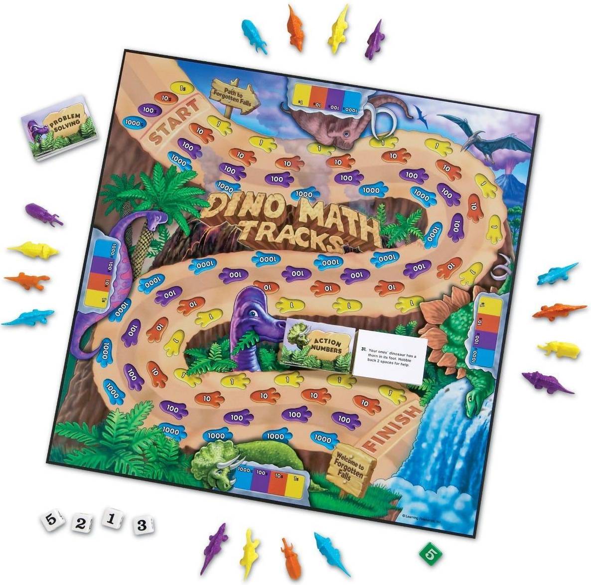 Learning Resources Dino Math Tracks Place Value Game