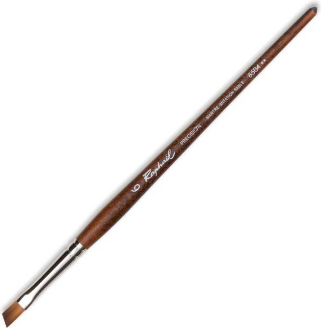 Raphael Raphal Precision Brush Angular, Size 6, Short Handle