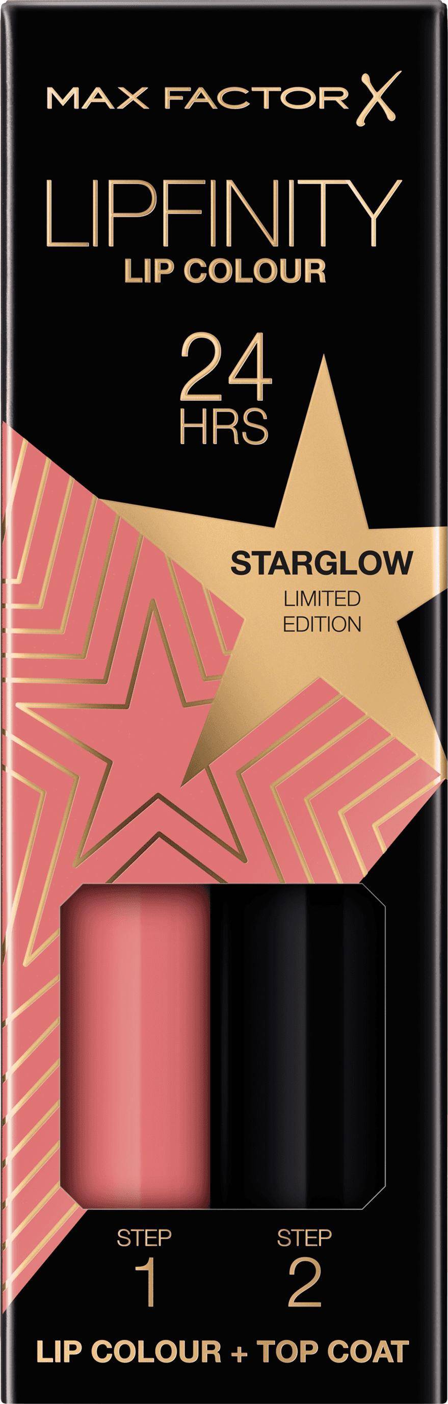 Max Factor Max Factor Womens Lipfinity Lip Colour 2 Step Rising Stars Collection 80 Starglow One Size
