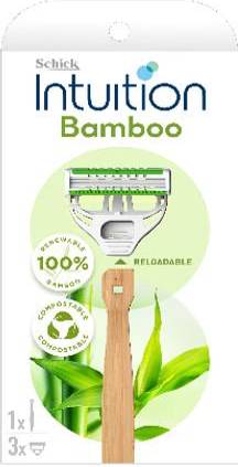 Schick Intuition Bamboo Razor + 3 Cartridges