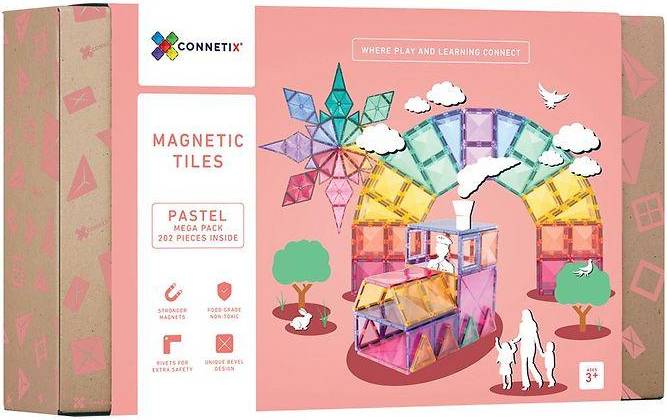 CONNETIX Magnetic Tiles Mega Pack 202pcs