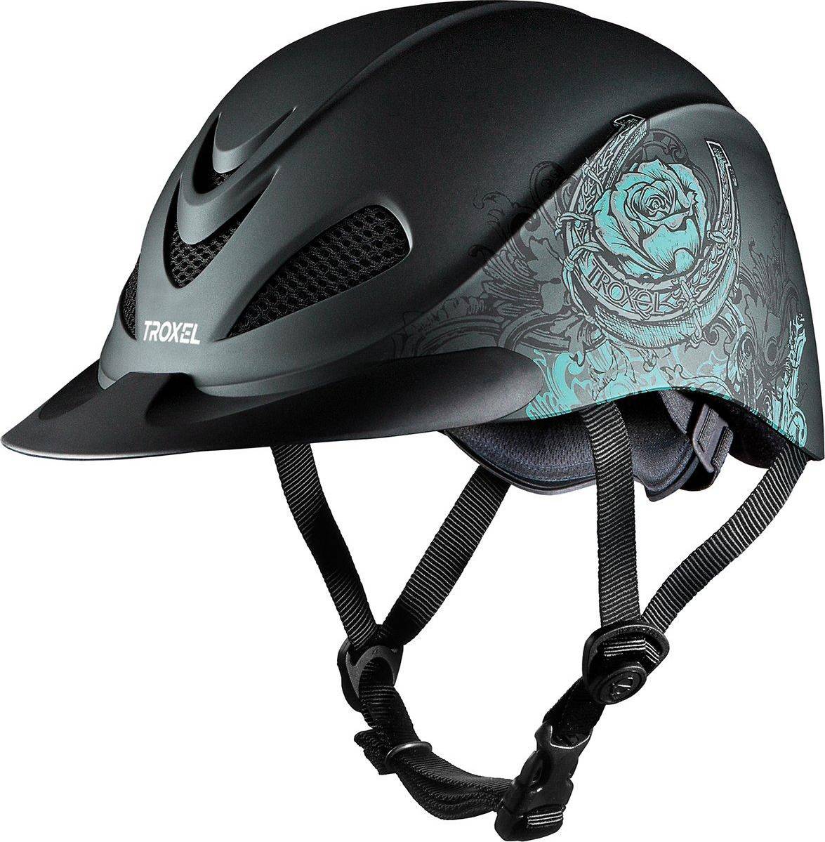 Troxel Rebel Riding Helmet - Turquoise Rose
