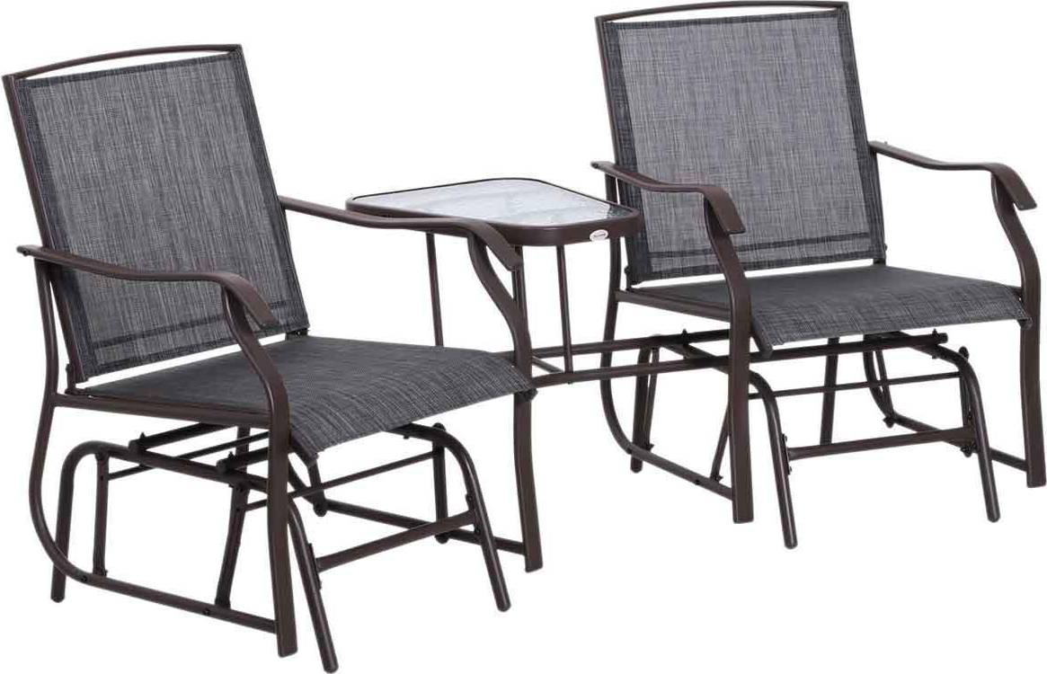 Metal garden chairs OutSunny Double Glider Companion Rocking Chair