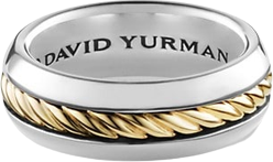 Rings for men David Yurman Cable Inset Band Ring - Silver/Gold