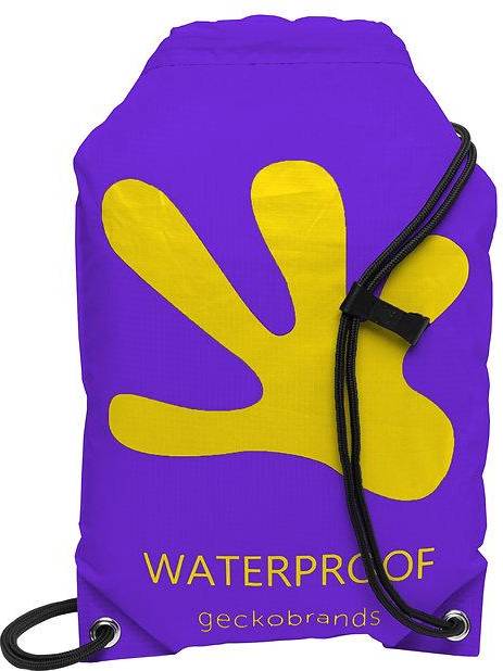 Drawstring Waterproof Backpack - Purple/Yellow