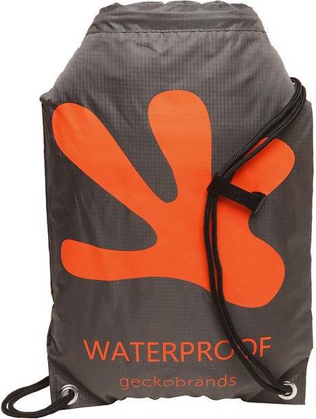 Drawstring Waterproof Backpack - Grey/Orange