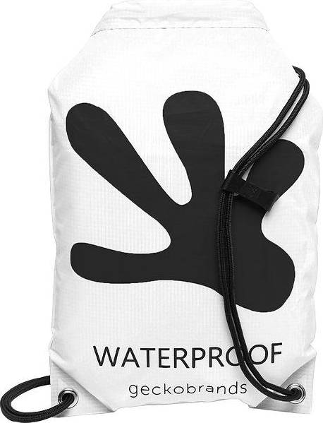 Drawstring Waterproof Backpack - White/Black