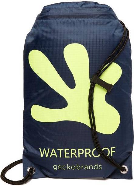 Drawstring Waterproof Backpack - Navy/Neon Green